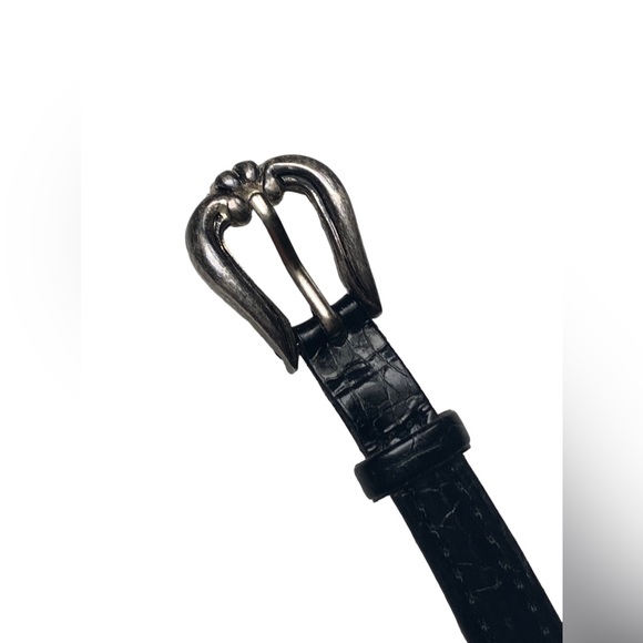 GENEVA Antiqued Silver Black Band Watch Brighton Look-A-Like Woman’s Watch - Picture 6 of 10